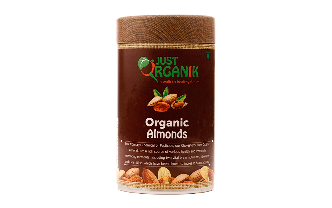 Just Organik Organic Almonds   Tin  250 grams